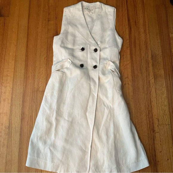 Koto Bofolo Anthropologie Linen Shirt Dress  Size 00 (a4 - Picture 3 of 13